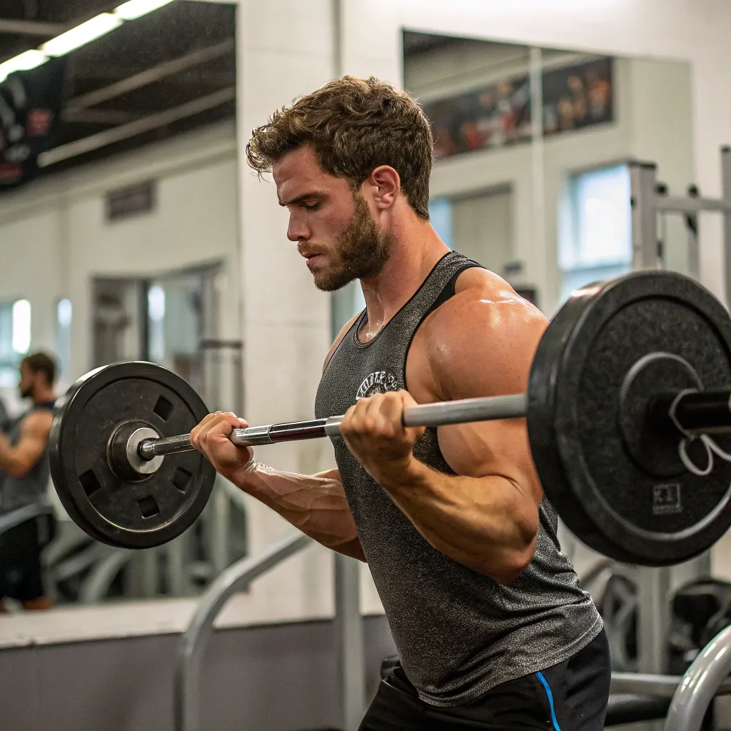 Jake Thompson lifting weights